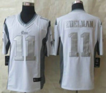 Nike New England Patriots -11 Julian Edelman White NFL Limited Platinum Jersey