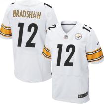 Nike Pittsburgh Steelers #12 Terry Bradshaw White Men's Stitched NFL Elite Jersey