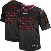 Nike San Francisco 49ers -80 Jerry Rice New Lights Out Black Mens Stitched NFL Elite Jersey