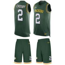 Packers -2 Mason Crosby Green Team Color Stitched NFL Limited Tank Top Suit Jersey