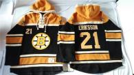 Boston Bruins -21 Loui Eriksson Black Sawyer Hooded Sweatshirt Stitched NHL Jersey