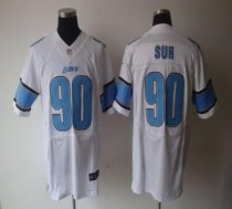Nike Lions -90 Ndamukong Suh White Stitched NFL Elite Jersey