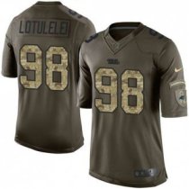 Nike Carolina Panthers -98 Star Lotulelei Green Stitched NFL Limited Salute to Service Jersey