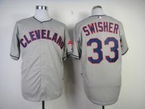 Cleveland Indians -33 Nick Swisher Grey Cool Base Stitched MLB Jersey