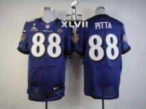 Nike Ravens -88 Dennis Pitta Purple Team Color Super Bowl XLVII Men Stitched NFL Elite Jersey