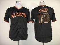 San Francisco Giants #18 Matt Cain Black Stitched MLB Jersey