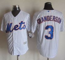 New York Mets -3 Curtis Granderson White Blue Strip New Cool Base Stitched MLB Jersey