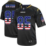 Nike San Diego Chargers #85 Antonio Gates Black Men’s Stitched NFL Elite USA Flag Fashion Jersey