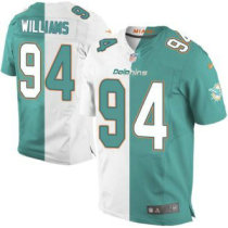 Nike Dolphins -94 Mario Williams Aqua Green White Stitched NFL Elite Split Jersey
