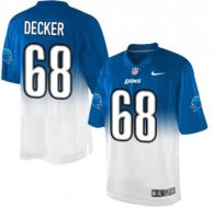 Nike Lions -68 Taylor Decker Blue White Stitched NFL Elite Fadeaway Fashion Jersey