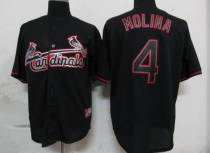 St Louis Cardinals #4 Yadier Molina Black Fashion Stitched MLB Jersey