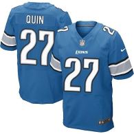 Nike Detroit Lions #27 Glover Quin Blue Team Color Men's Stitched NFL Elite Jersey