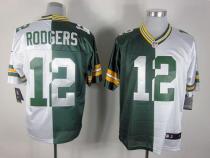 Nike Green Bay Packers #12 Aaron Rodgers Green White Men's Stitched NFL Elite Split Jersey