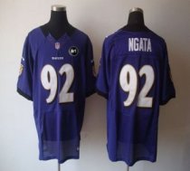 Nike Ravens -92 Haloti Ngata Purple Team Color With Art Patch Men Stitched NFL Elite Jersey