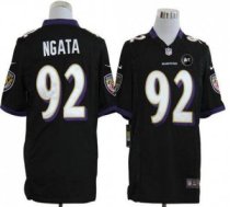 Nike Ravens -92 Haloti Ngata Black Alternate With Art Patch Men Stitched NFL Game Jersey