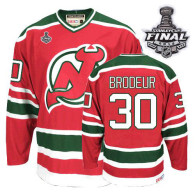 New Jersey Devils -30 Martin Brodeur 2012 Stanley Cup Finals Red and Green CCM Throwback Stitched NH