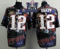 Nike New England Patriots -12 Tom Brady Team Color Super Bowl XLIX Champions Patch Mens Stitched NFL