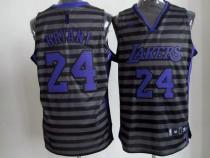 Los Angeles Lakers -24 Kobe Bryant Black Grey Groove Stitched NBA Jersey