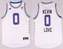 Cleveland Cavaliers -0 Kevin Love White 2015 All Star Stitched NBA Jersey