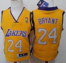 Toddler Los Angeles Lakers -24 Kobe Bryant Gold Stitched NBA Jersey