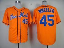 New York Mets -45 Zack Wheeler Orange Los New York Mets Cool Base Stitched MLB Jersey