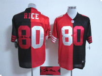 Nike NFL San Francisco 49ers #80 Jerry Rice Black Red Men‘s Stitched Men's Elite Split Autographed J