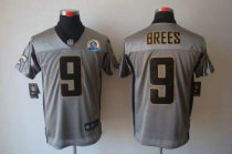 Nike Saints -9 Drew Brees Grey Shadow With Hall of Fame 50th Patch Stitched NFL Elite Jersey