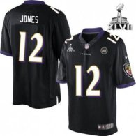 Nike Ravens -12 Jacoby Jones Black Alternate Super Bowl XLVII Stitched NFL Limited Jersey