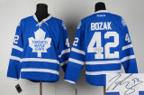 Autographed Toronto Maple Leafs -42 Tyler Bozak Blue Home Stitched NHL Jersey