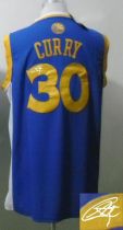 Revolution 30 Autographed Golden State Warriors -30 Stephen Curry Blue Stitched NBA Jersey