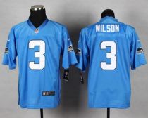 Nike Seattle Seahawks #3 Russell Wilson Light Blue Men‘s Stitched NFL Elite Jersey