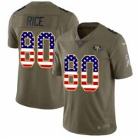 Nike 49ers -80 Jerry Rice Olive USA Flag Stitched NFL Limited 2017 Salute To Service Jersey