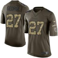 Nike Titans -27 Eddie George Green Stitched NFL Limited Salute to Service Jersey