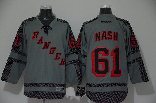 New York Rangers -61 Rick Nash Charcoal Cross Check Fashion Stitched NHL Jersey