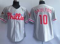 Mitchell and Ness Philadelphia Phillies #10 Royal Daulton Grey Stitched Throwback MLB Jersey