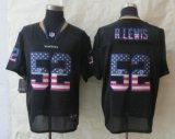 New Nike Baltimore Ravens -52 Ray Lewis USA Flag Fashion Black Elite Jerseys