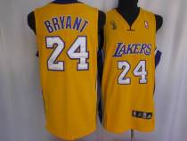 Los Angeles Lakers -24 Kobe Bryant Stitched Yellow Champion Patch NBA Jersey