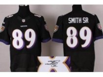 Nike Baltimore Ravens 89 Steve Smith SR Black Signed Elite NFL Jerseys