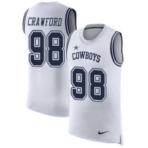 Nike Cowboys -98 Tyrone Crawford White Stitched NFL Limited Rush Tank Top Jersey