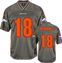 Nike Denver Broncos #18 Peyton Manning Grey Men's Stitched NFL Elite Vapor Jersey