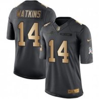 Nike Bills -14 Sammy Watkins Black Stitched NFL Limited Gold Salute To Service Jersey