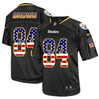 Nike Pittsburgh Steelers #84 Antonio Brown Black Men's Stitched NFL Elite USA Flag Fashion Jersey