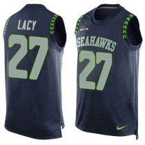 Nike Seahawks -27 Eddie Lacy Steel Blue Team Color Stitched NFL Limited Tank Top Jersey