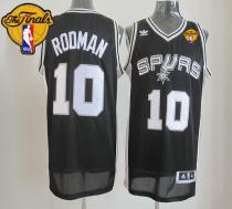 San Antonio Spurs -10 Dennis Rodman Black Finals Patch Revolution 30 Stitched NBA Jersey