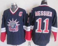New York Rangers -11 Mark Messier Navy Blue CCM Statue of Liberty Stitched NHL Jersey