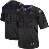 Nike Ravens -92 Haloti Ngata New Lights Out Black With Art Patch Men Stitched NFL Elite Jersey