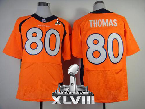 Nike Denver Broncos #80 Julius Thomas Orange Team Color Super Bowl XLVIII Men's Stitched NFL New Eli