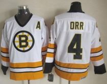 Boston Bruins -4 Bobby Orr White Yellow CCM Throwback Stitched NHL Jersey