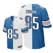Nike Lions -85 Eric Ebron Blue White Stitched NFL Elite Split Jersey