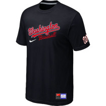MLB Washington Nationals Black Nike Short Sleeve Practice T-Shirt